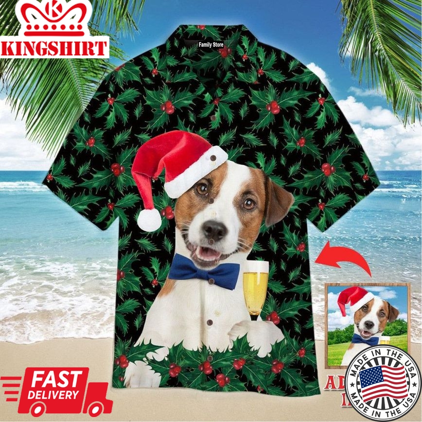 Custom Dog Merry Xmas On Christmas Holly Berry Custom Hawaiian Shirt