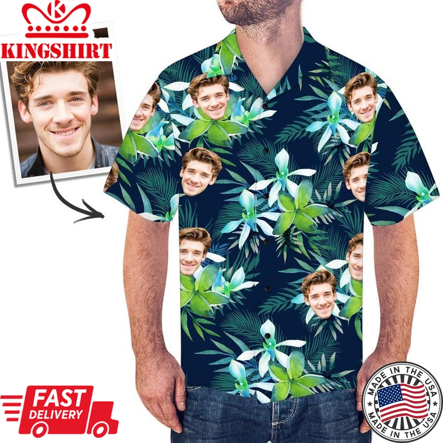 Custom Face All Over Print Tropical Style Hawaiian Shirt