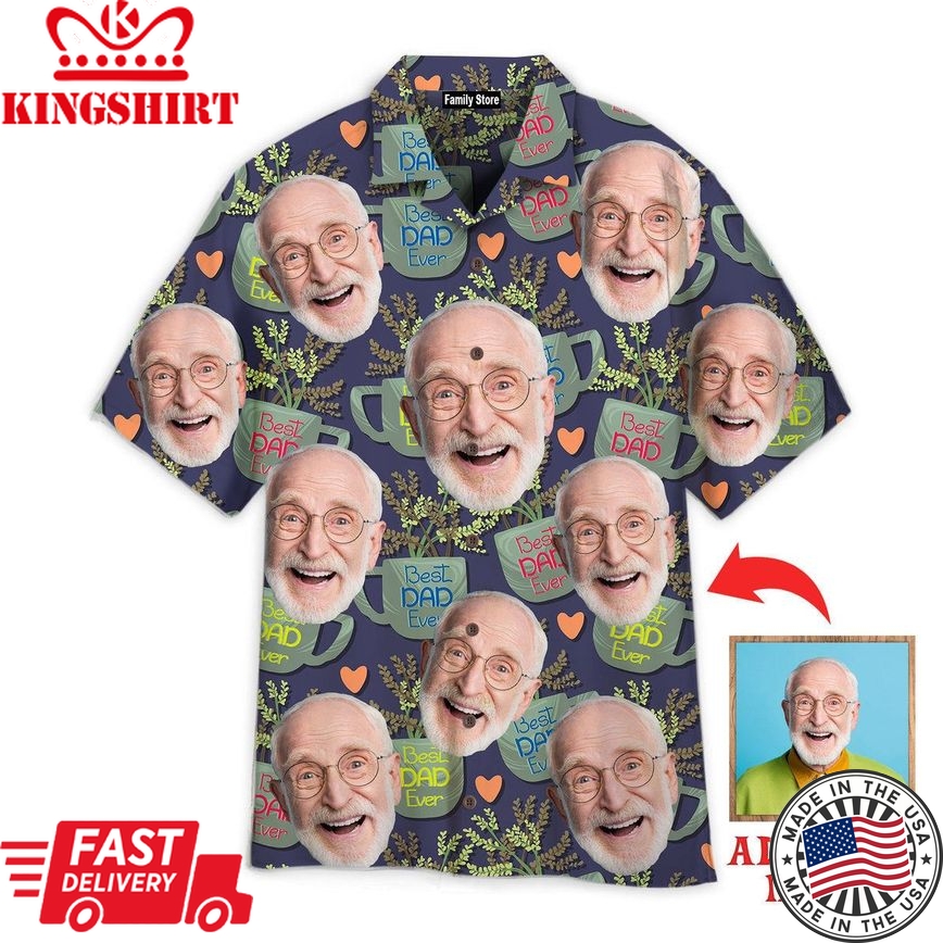 Custom Face For Best Dad Custom Hawaiian Shirt