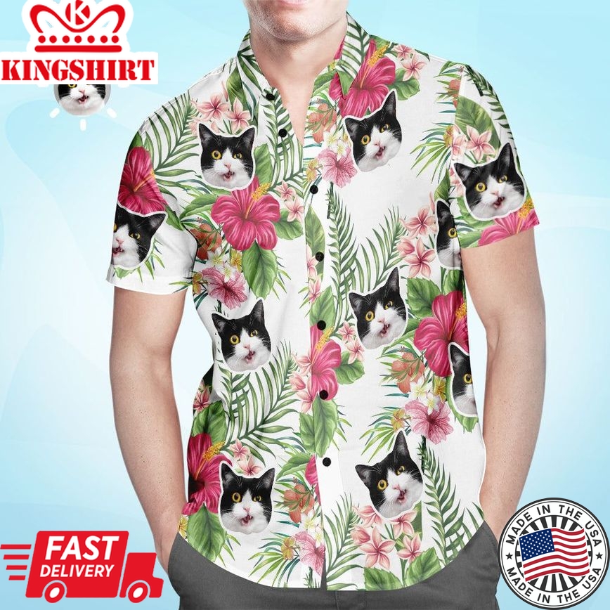 Custom Face Hawaiian Shirt Gifts For Pet Lover Cat