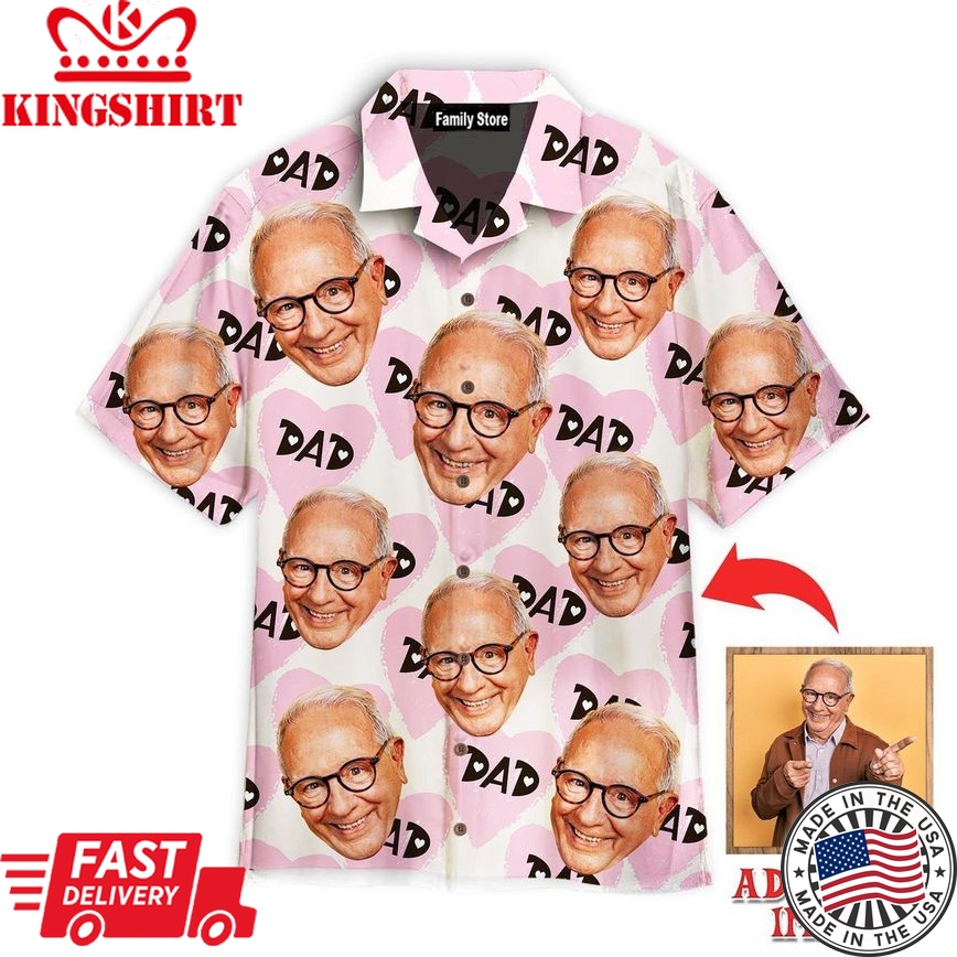 Custom Face Love Dad Happy Father Custom Hawaiian Shirt