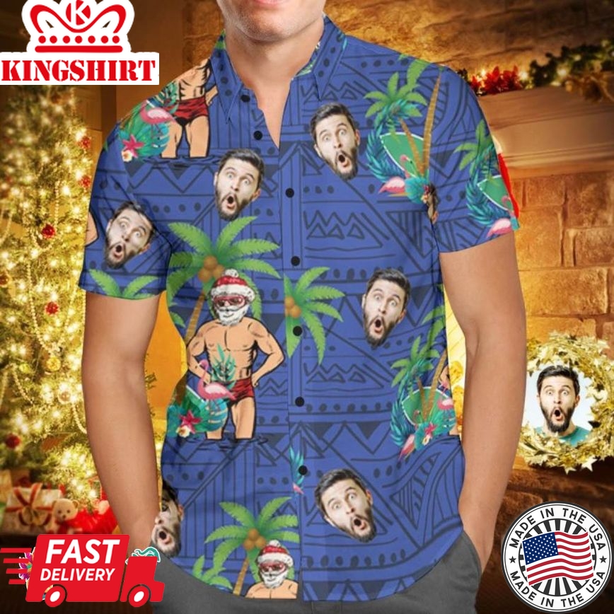 Custom Face Personalized Christmas Trending Hawaiian Shirts Hawaiian Shirt Santa Claus On Vacation Holiday Gifts