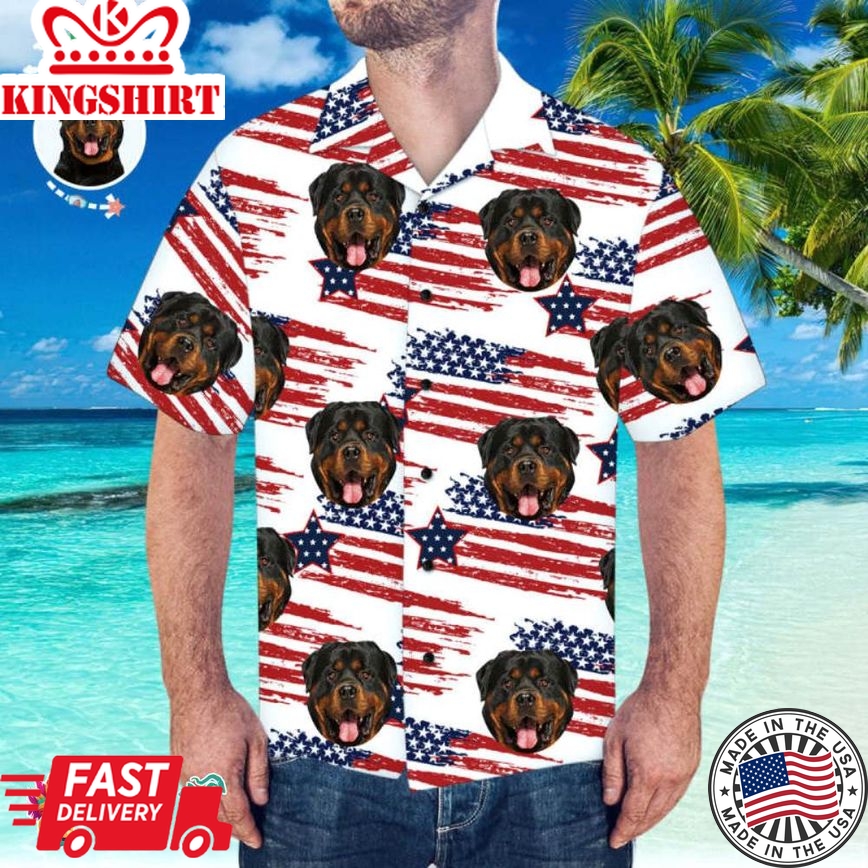 Custom Face Trending Hawaiian Shirts Hawaiian Shirt America Flag Trending Hawaiian Shirts Hawaiian Shirt For Beach Party