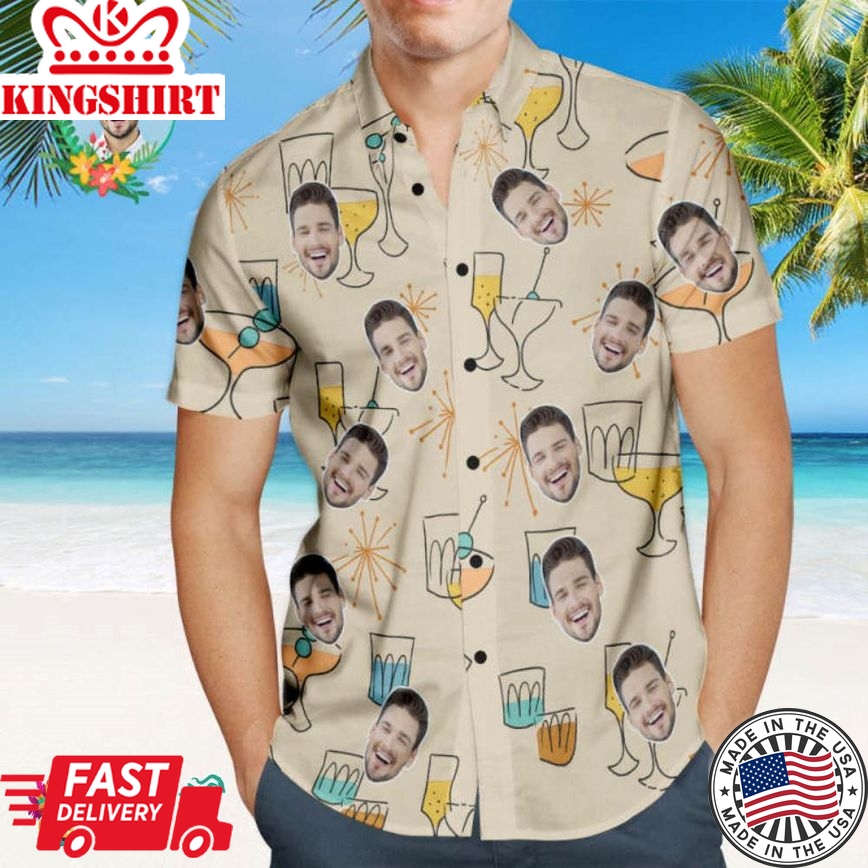 Custom Face Trending Hawaiian Shirts Hawaiian Shirt Cocktail Party Personalized Shirt With Your Photo