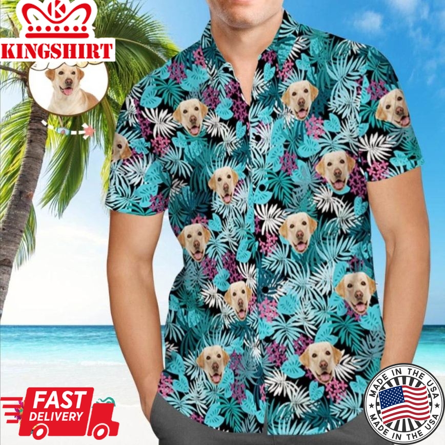 Custom Face Trending Hawaiian Shirts Hawaiian Shirt Colorful Leaves Personaalized Trending Hawaiian Shirts Hawaiian Shirts