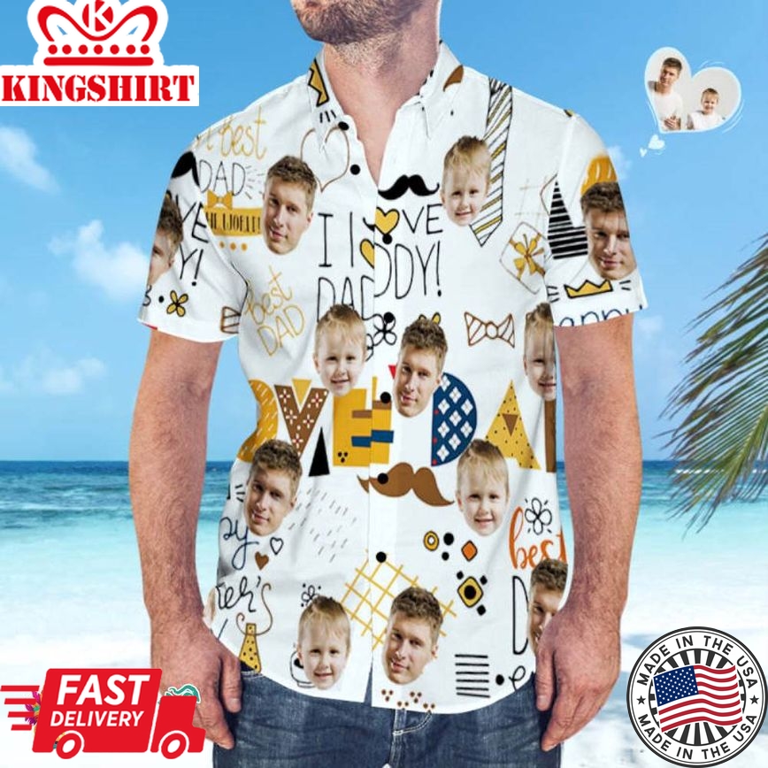 Custom Face Trending Hawaiian Shirts Hawaiian Shirt Matching Father's Day Shirt Father's Day Gift - Best Dad