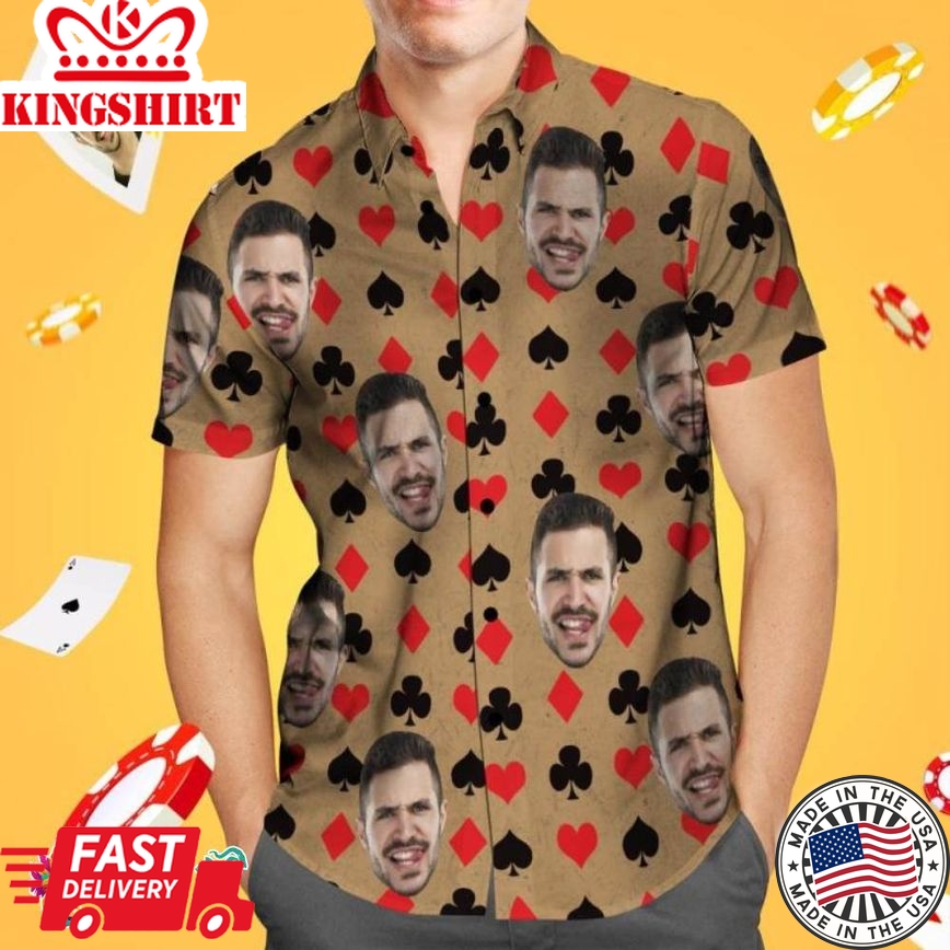 Custom Face Trending Hawaiian Shirts Hawaiian Shirt Personalized Poker Shirt Gift For Him