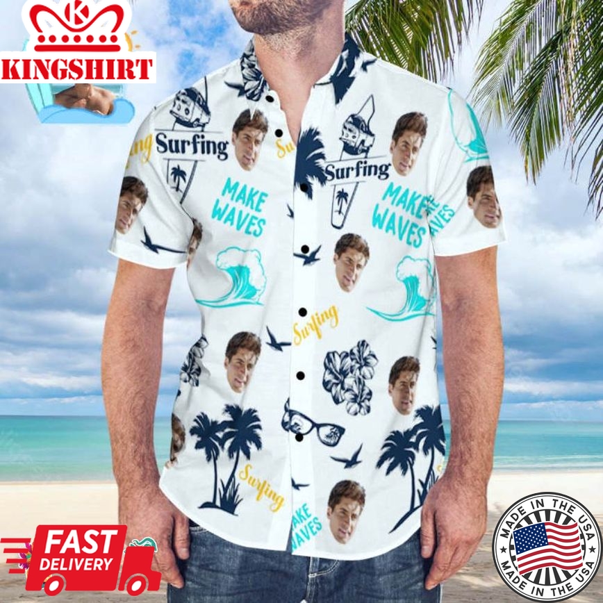 Custom Face Trending Hawaiian Shirts Hawaiian Shirt Personalized Surfing Style Aloha Beach Shirt Gift For Surfer