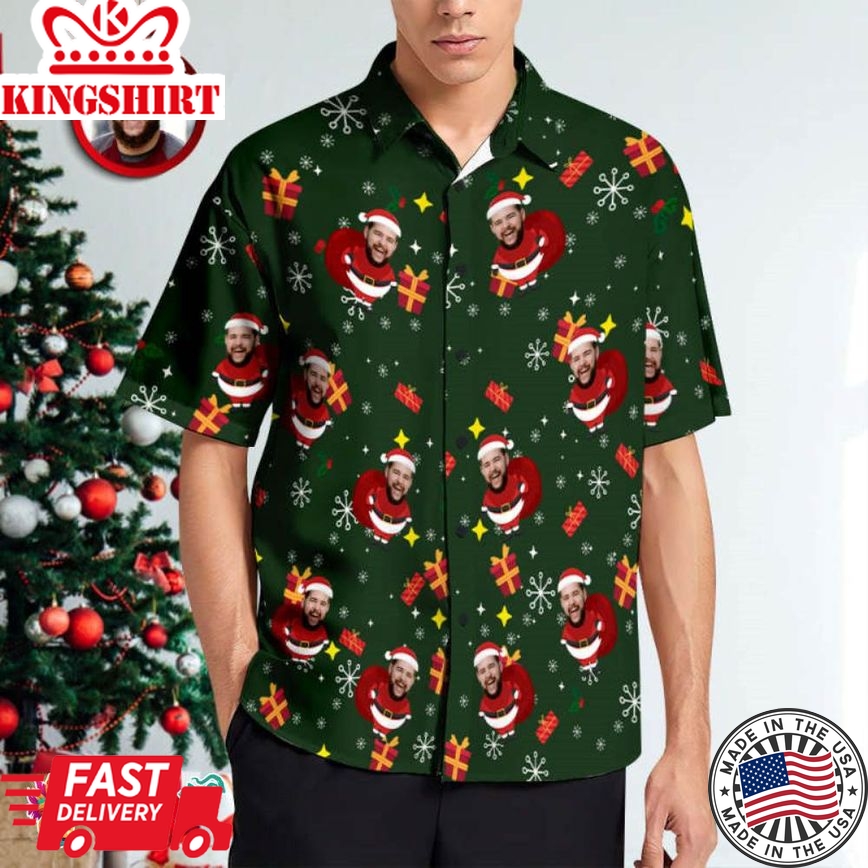 Custom Face Trending Hawaiian Shirts Hawaiian Shirts Personalized Christmas Gift Idea Men's Christmas Shirts