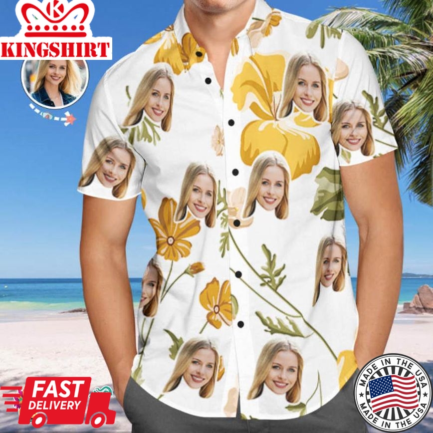 Custom Face Trending Hawaiian Shirts Hawaiian Shirts Tropical Beach Shirt Fashion Floral Shirt Gift For Men