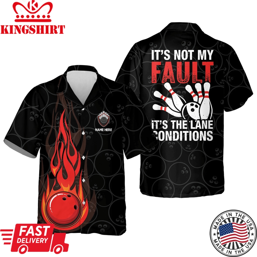 Custom Flame With Name Hawaiian Bowling Shirts, Bowling This Is How I Roll