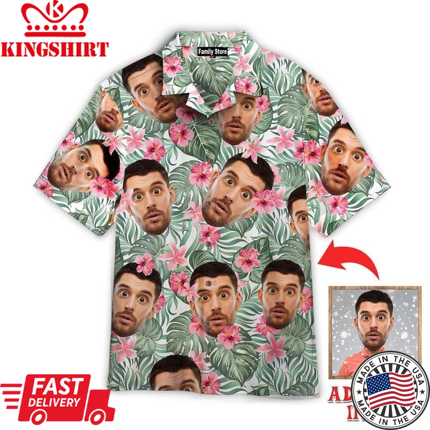 Custom Funny Face Christmas Tropical Custom Hawaiian Shirt