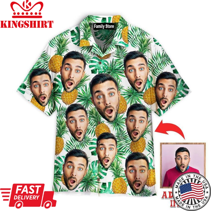 Custom Funny Face With Pineapple Seamless Custom Hawaiian Shirt