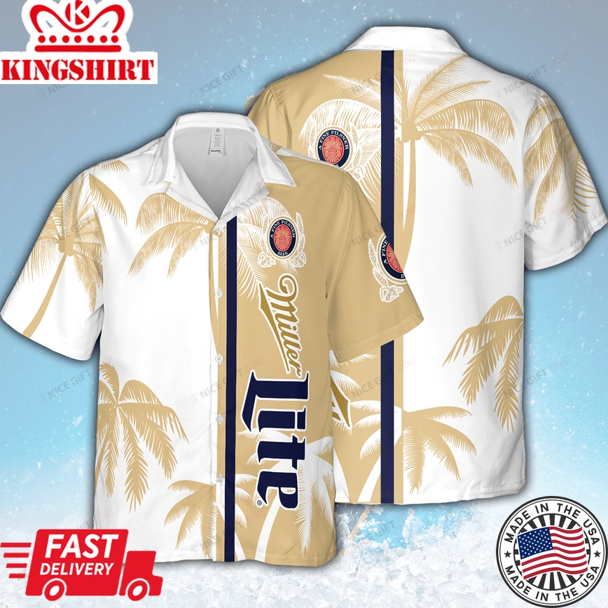 Custom Hawaiian Shirt Featuring Pabst Blue Ribbon Signature