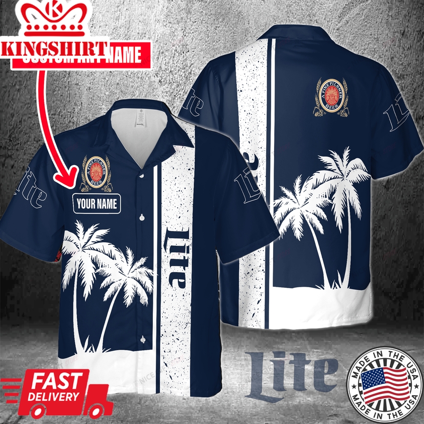 Custom Hawaiian Shirt with Personalized Miller Lite Name