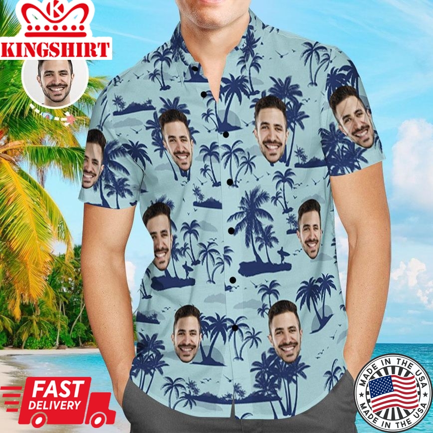 Custom Hawaiian Shirts Coconut Tree Design Aloha Beach Shirt For Men