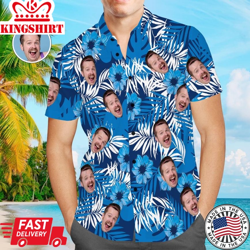 Custom Hawaiian Shirts Flowers And Leaves Design Personalized Aloha Beach Shirt For Men