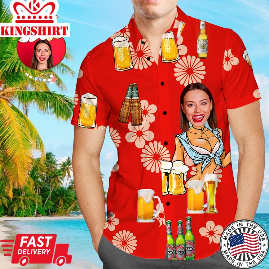 Custom Hawaiian Shirts Funny Girlfriend Personalized Aloha Beach Shirt For Men