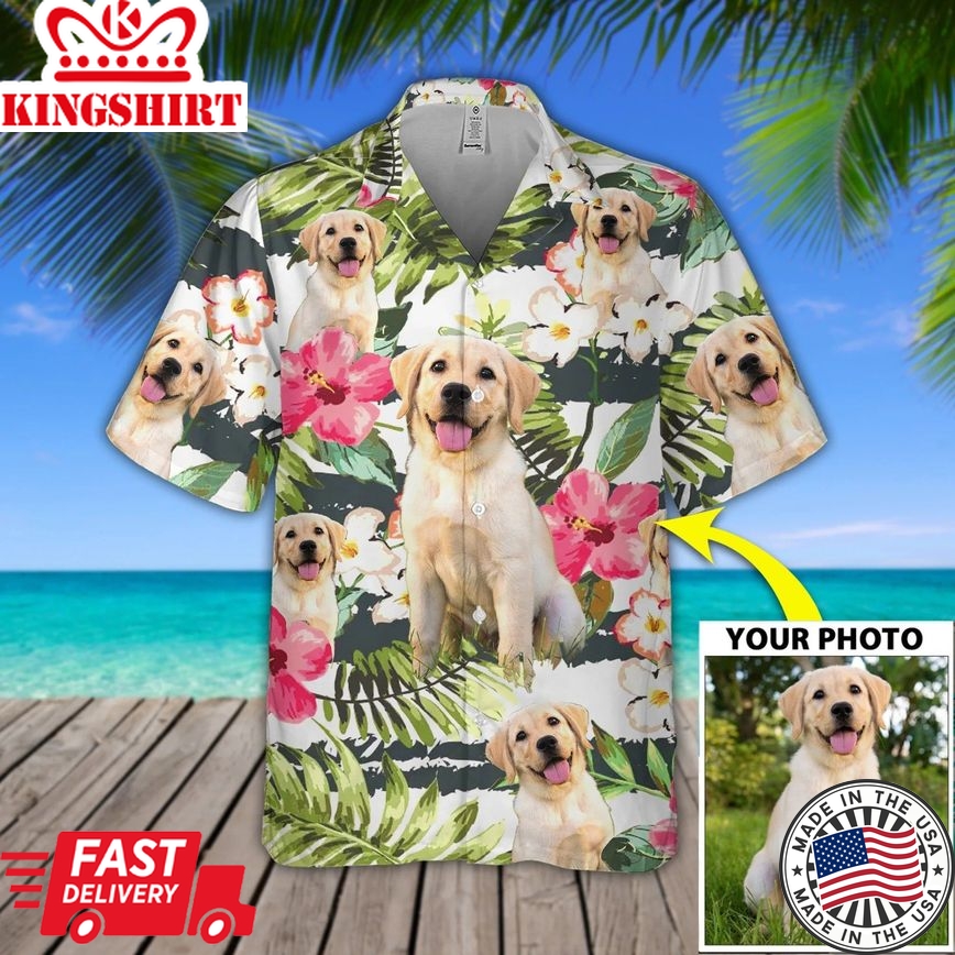 Custom Image Dog Flower Hawaiian Shirt