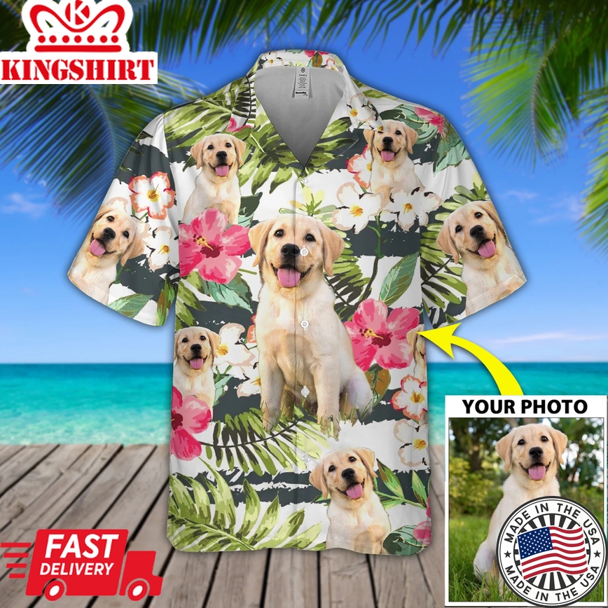 Custom Image Dog Flower Trendy Hawaiian Shirt, Dog Aloha Shirt For Men, Hawaii Shirt Woman, Gift For Dog Lovers