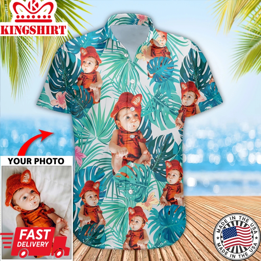 Custom Image Seamless Baby Trendy Hawaiian Shirt, Summer Short Sleeve Hawaiian Aloha Shirt