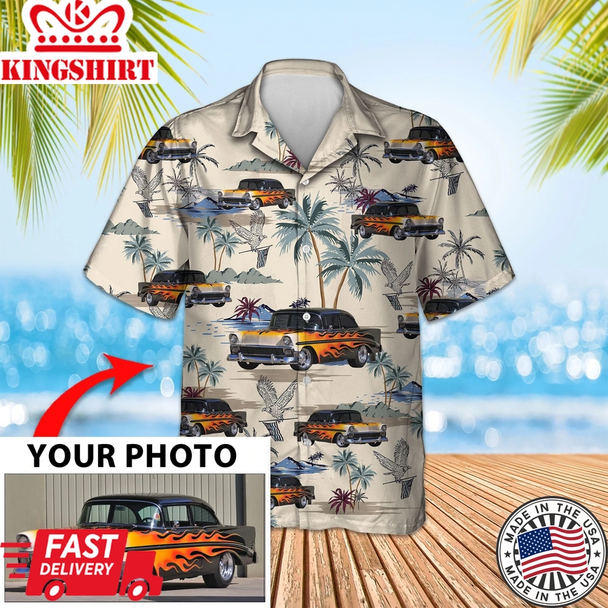 Custom Image Seamless Car Trendy Hawaiian Shirt, Summer Short Sleeve Hawaiian Aloha Shirt For Men, Women