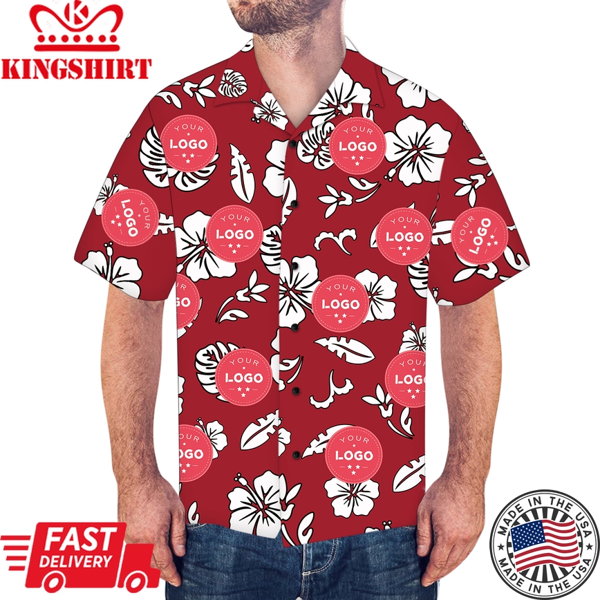 Custom Logo Shirt Men's Hawaiian Shirt Lily Flowers, Corporate Gifts