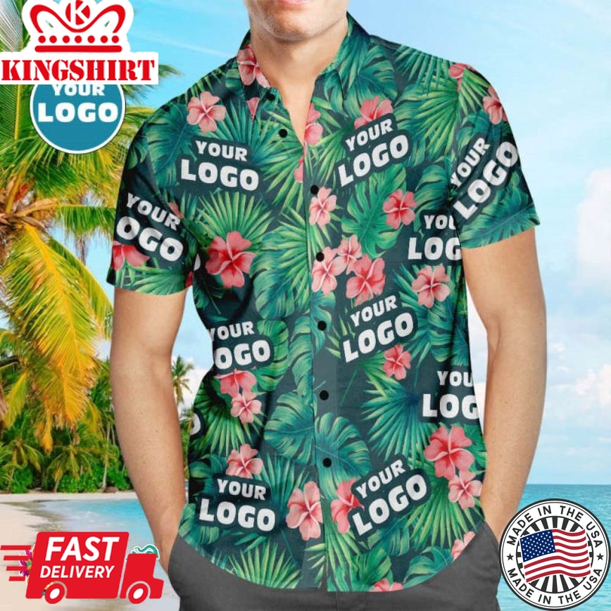 Custom Logo Trending Hawaiian Shirts Hawaiian Shirts Red Flowers Design Personalized Aloha Beach Shirt For Men