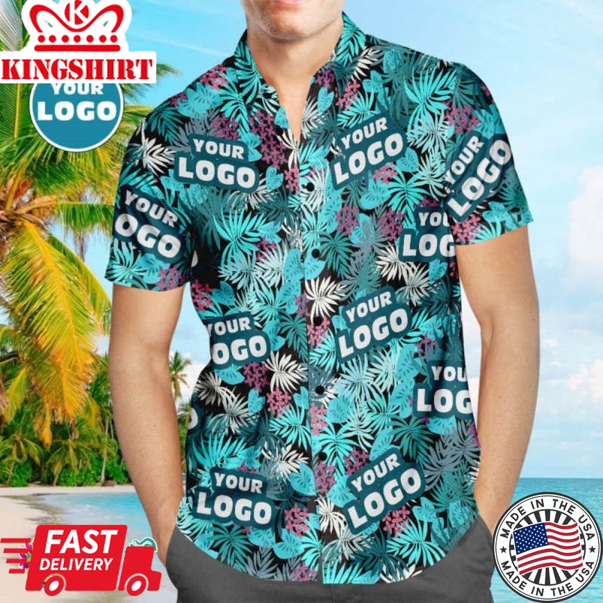 Custom Logo Trending Hawaiian Shirts Hawaiian Shirts Summer Leaves Design Personalized Aloha Beach Shirt For Men