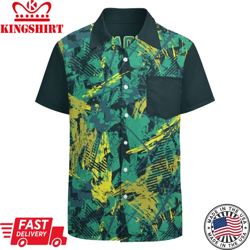 Custom Name&Number Green Pocket Hawaiian Shirt