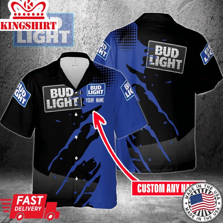 Custom Name Bud Light Personalized Hawaiian Shirt