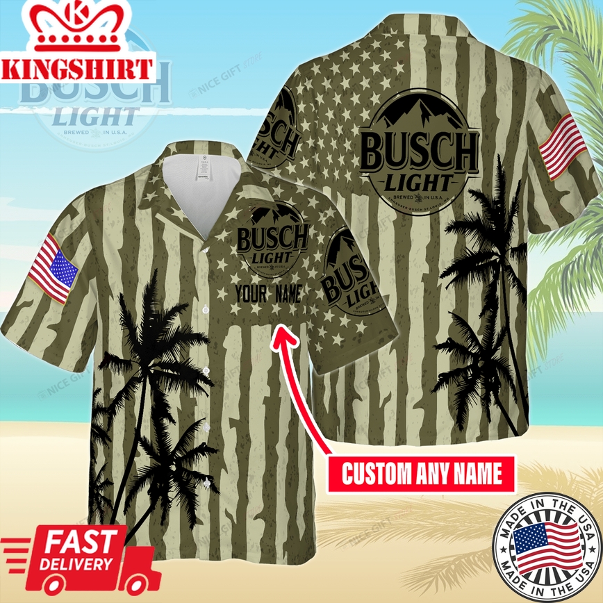 Custom Name Busch Light Tropical Apparel Shirt