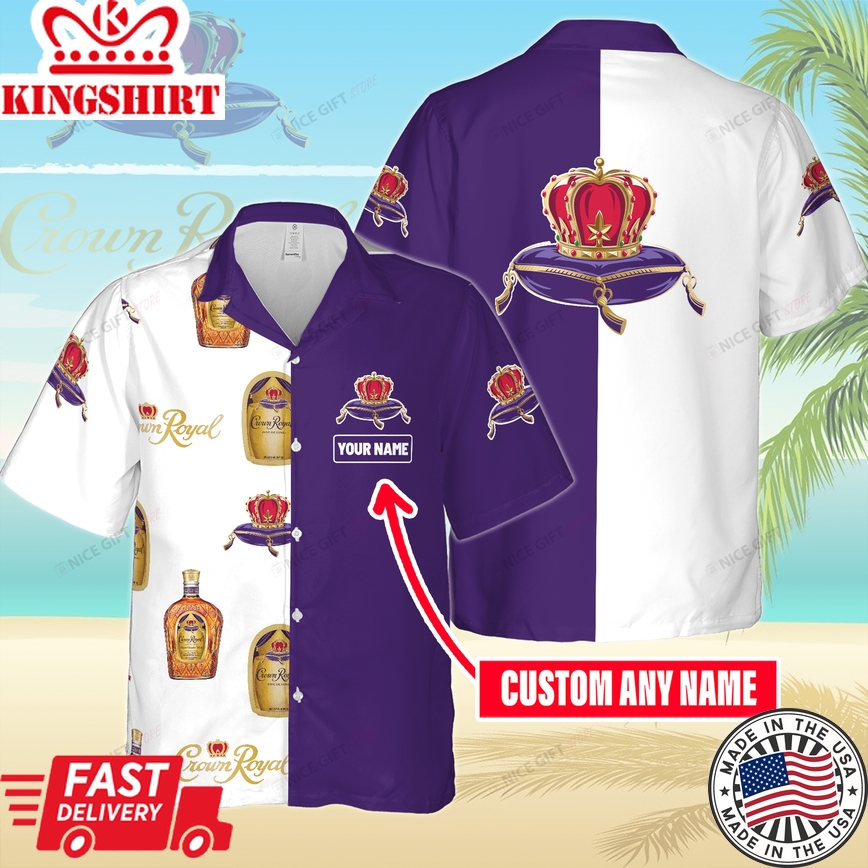 Custom Name Crown Royal Aloha Beach Vacation Shirt