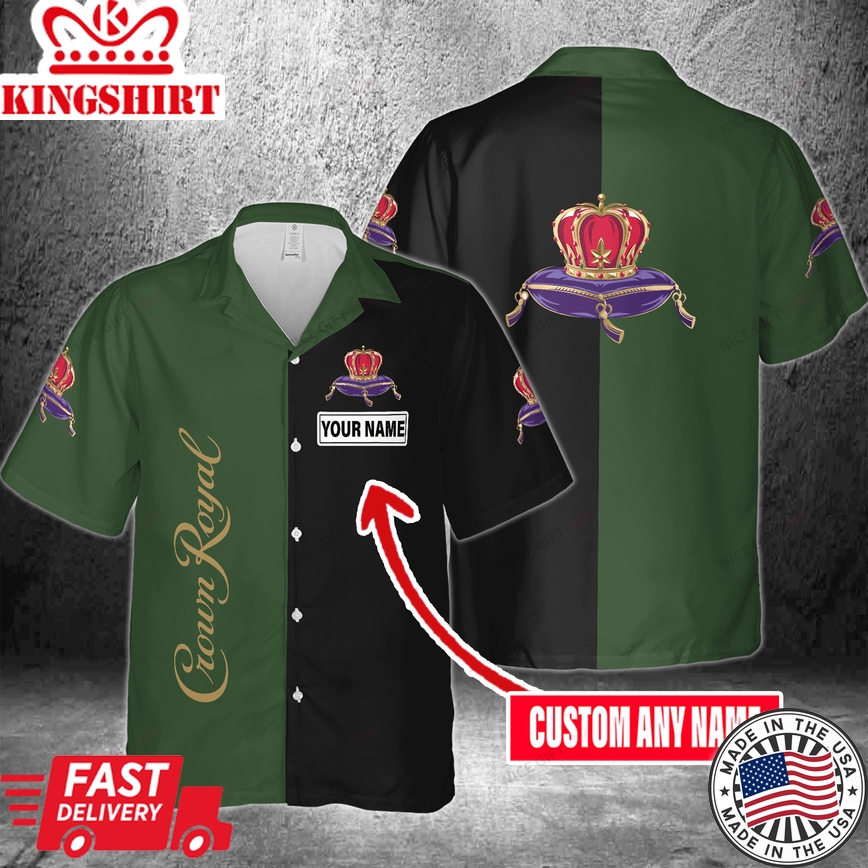 Custom Name Feature on Crown Royal Hawaiian Shirt