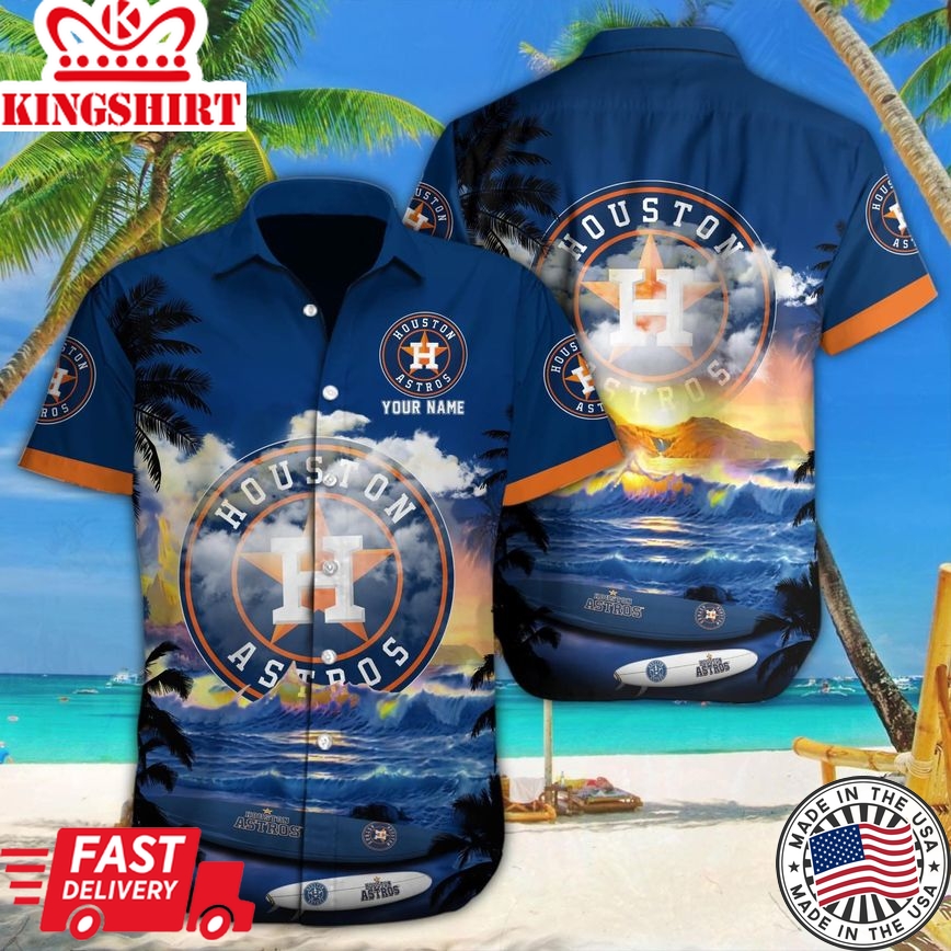 Custom Name Houston Astros Tropical Beach Shirt