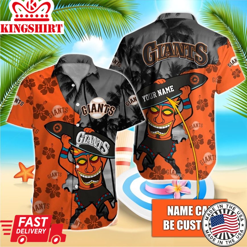 Custom Name Print on San Francisco Giants Tropical Shirt