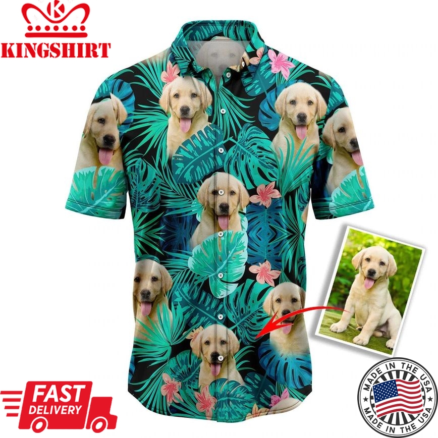 Custom Photo Dog Tropical Hawaiian Shirt