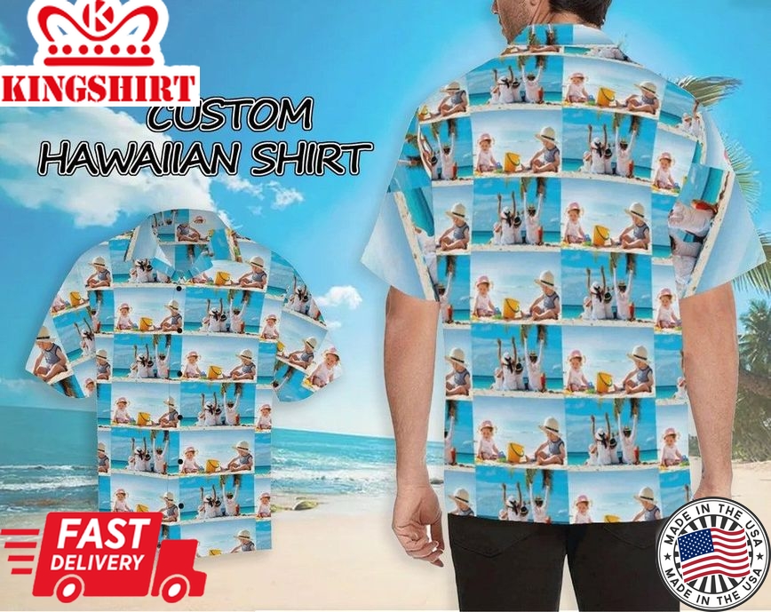 Custom Photo Hawaii Shirt, Custom Summer Shirts With Faces, Funny Beach Party Shirts For Men, Casual Shirt Print Gifts.