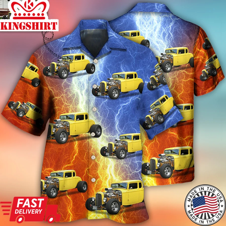 Custom Photo Hot Rod Various Style Hawaiian Shirt