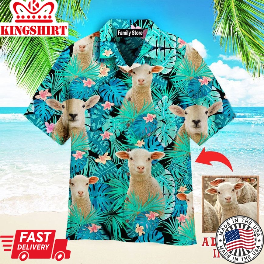 Custom Photo Sheep Tropical Custom Hawaiian Shirt