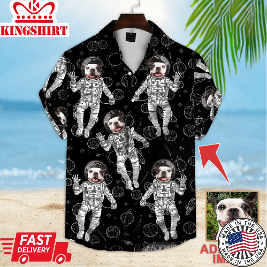 Custom Photo Space Pattern Short-Sleeve Hawaiian Shirt