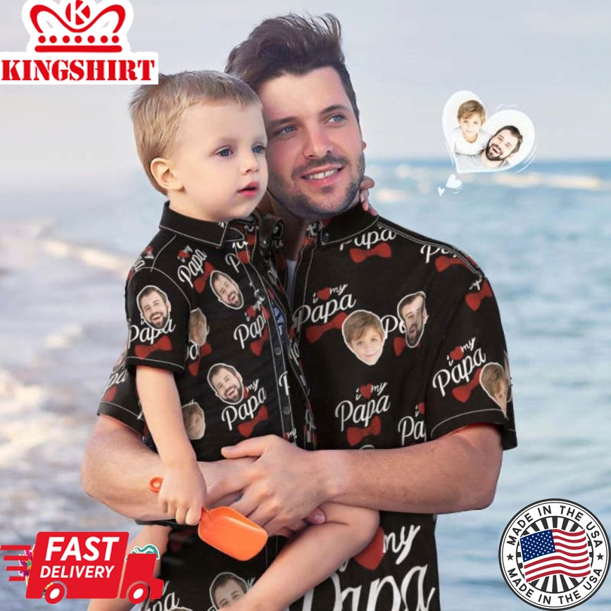 Custom Photo Trending Hawaiian Shirts Hawaiian Shirt Personalised Face Trending Hawaiian Shirts Hawaiian Shirt Gift Father's Day Gift - I Love My Papa