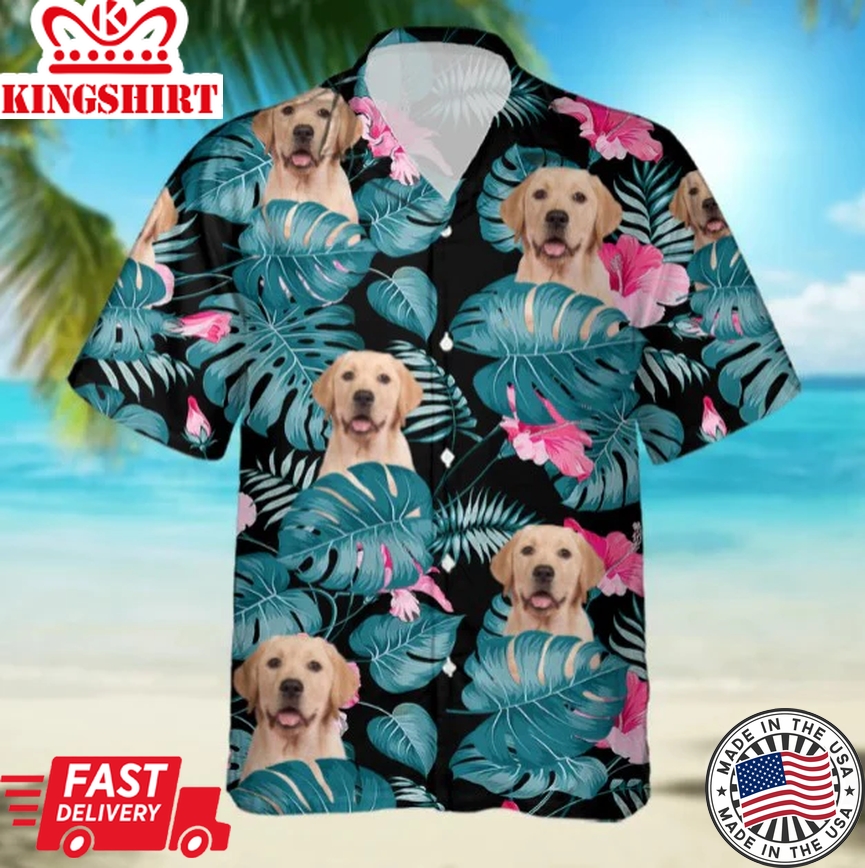 Custom Photo Trendy Hawaiian Shirt, Upload Photo Dog Men's Trendy Hawaiian Shirt, Trendy Hawaiian Shirt For Men