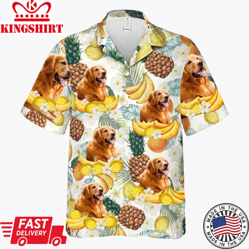 Custom Photo Tropical Fruit Pattern Hawaiian Shirt