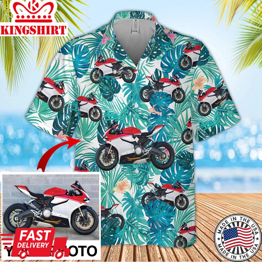 Custom Seamless Biker Trendy Hawaiian Shirt, Moto Biker Aloha Shirt For Men, Hawaii Shirt Woman