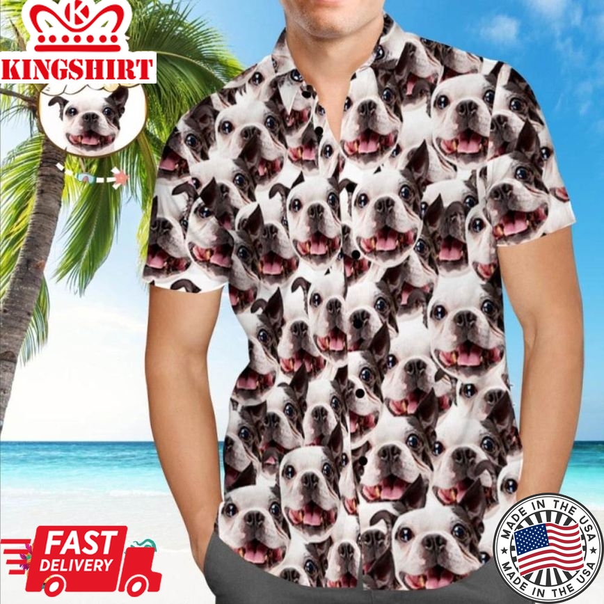 Custom Trending Hawaiian Shirts Hawaiian Shirt Custom Dog Face All Over Print Trending Hawaiian Shirts Hawaiian Shirt Custom Tropical Shirts