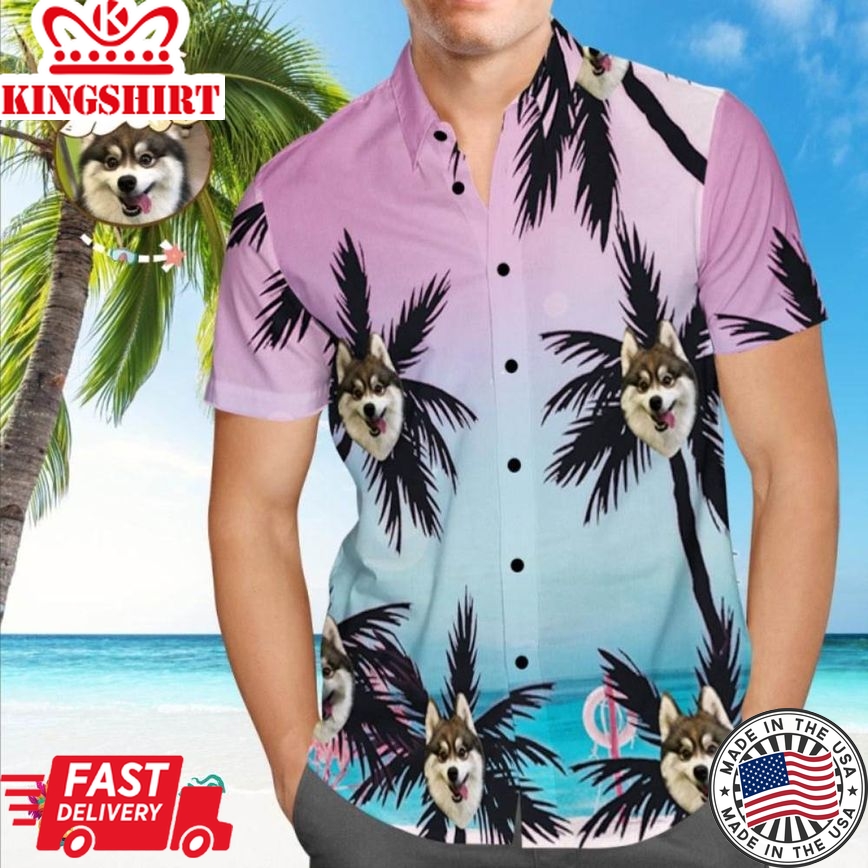 Custom Trending Hawaiian Shirts Hawaiian Shirt Custom Face Trending Hawaiian Shirts Hawaiian Shirt Coconut Trees Button Down Shirts