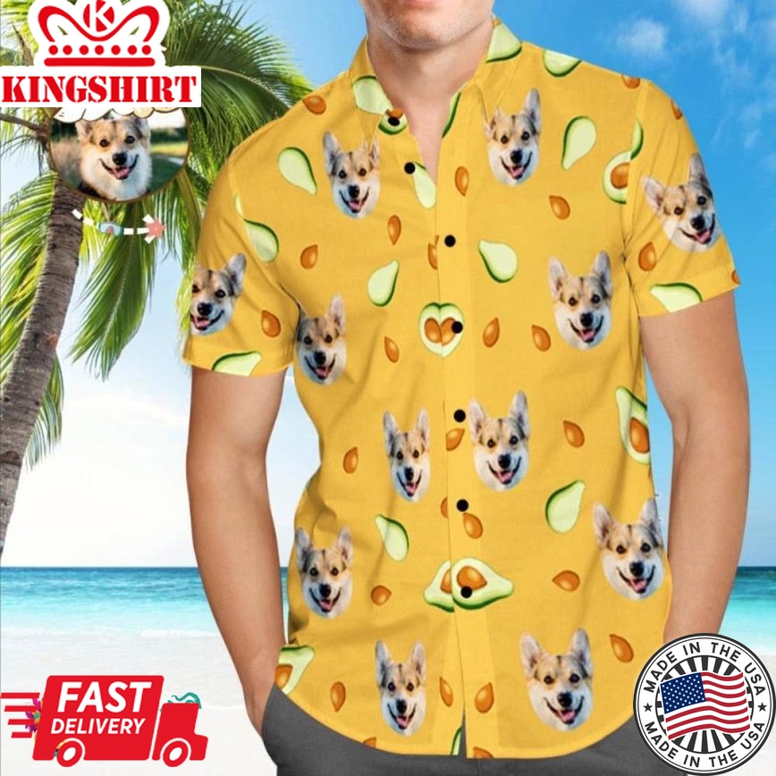 Custom Trending Hawaiian Shirts Hawaiian Shirt With Dog On It Personalized Trending Hawaiian Shirts Hawaiian Shirt Avocado Beach Shirt