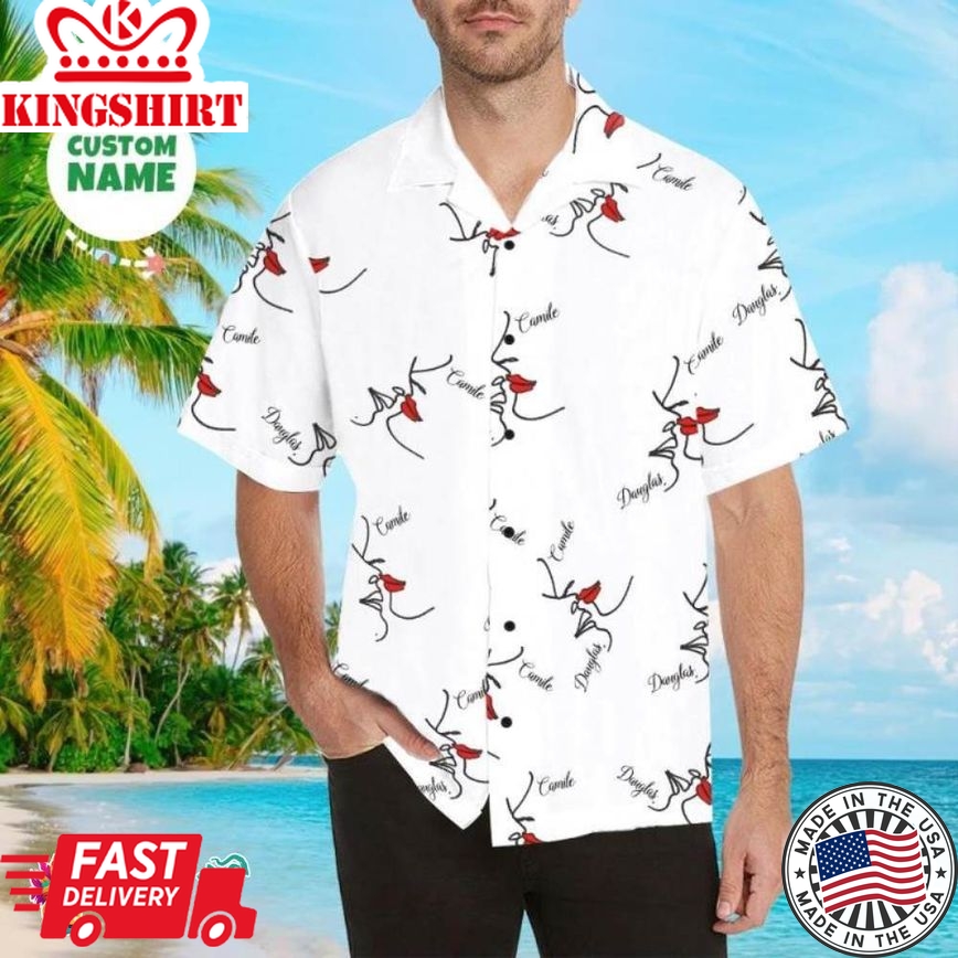 Custom Trending Hawaiian Shirts Hawaiian Shirts Line Drawing Aloha Beach Shirt For Men