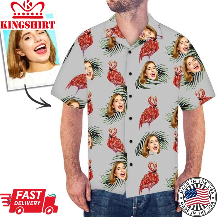 Custom Trending Hawaiian Shirts Hawaiian Shirts Red Flamingo Design Personalized Aloha Beach Shirt For Men